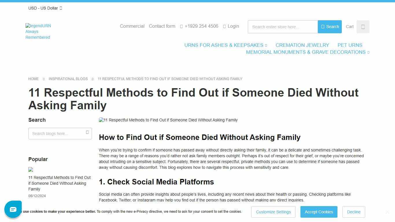 How to Find Out if Someone Died Without Asking Family? - Inspirational Blogs | legendURN US
